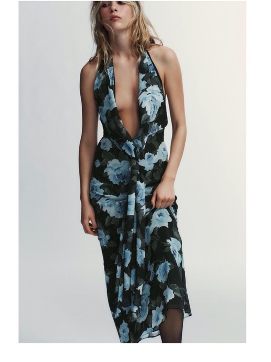 Zara Dresses & Skirts - LONG FLORAL PRINT DRESS WITH KNOT DETAIL, Zara women